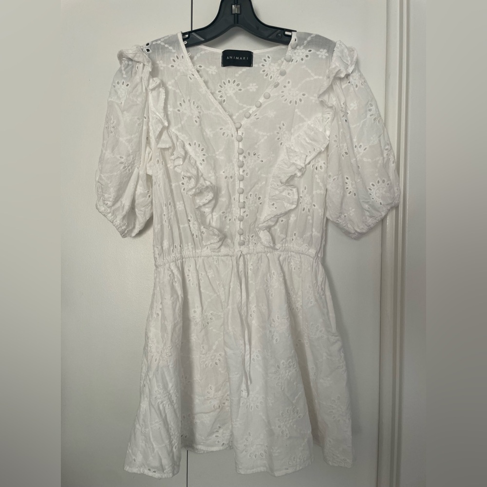 NWOT Animari Cotton Puff Sleeve Eyelet Dress